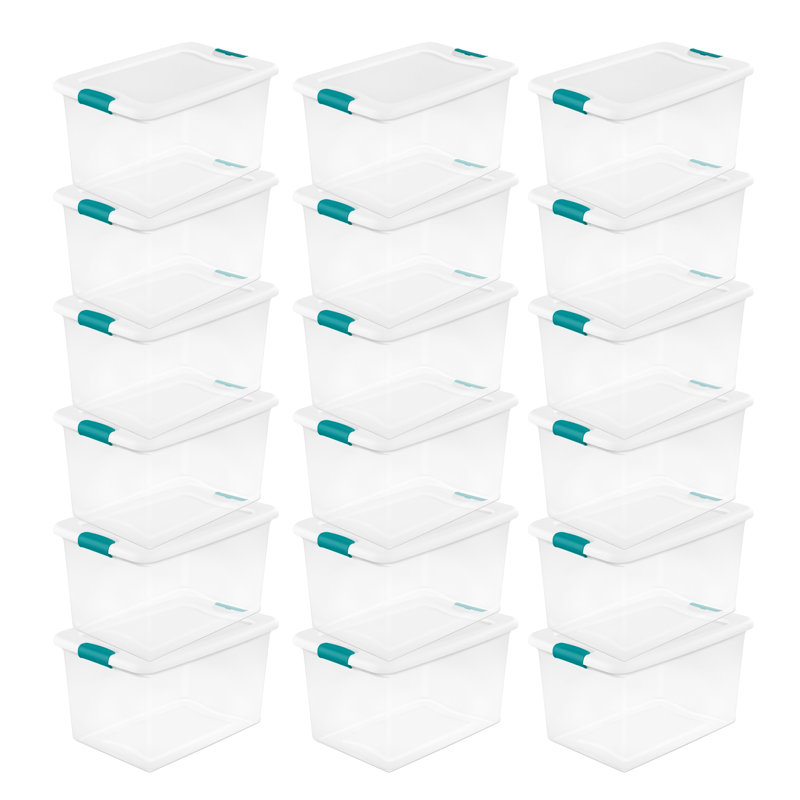 Sterilite Plastic Clear Stackable Latching Storage Box Container