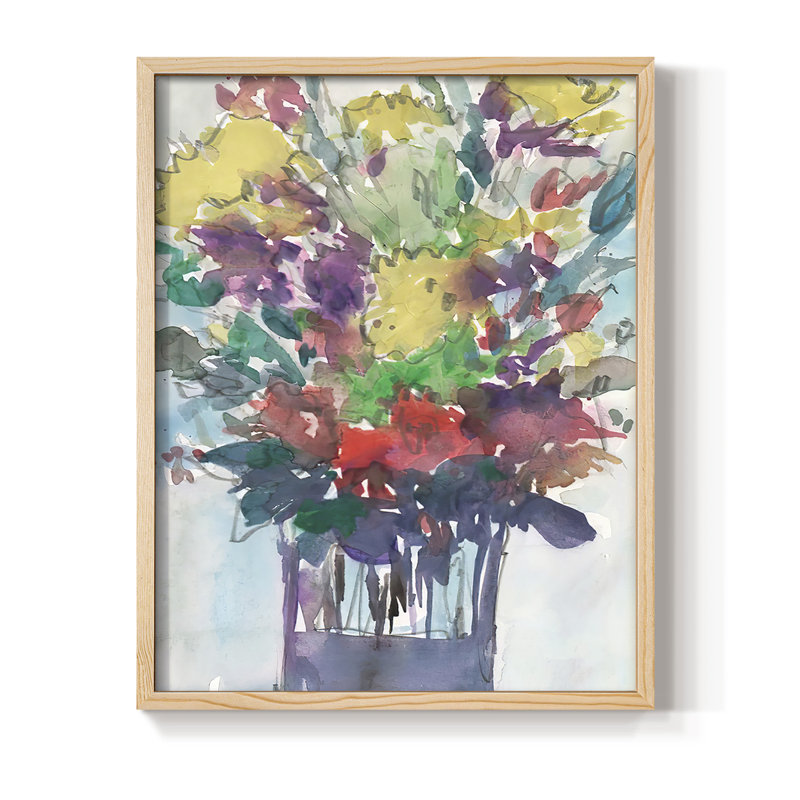 Pièces de jardin I, reproduction encadrée - bois massif, H 15 po x l 12 po