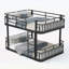 Lit superposé double au-dessus de double avec échelles et garde-corps, structure en métal à tuyaux ronds améliorés, élégant et polyvalent pour toutes les pièces, adolescents et adultes, noir-1505875442-1505875443