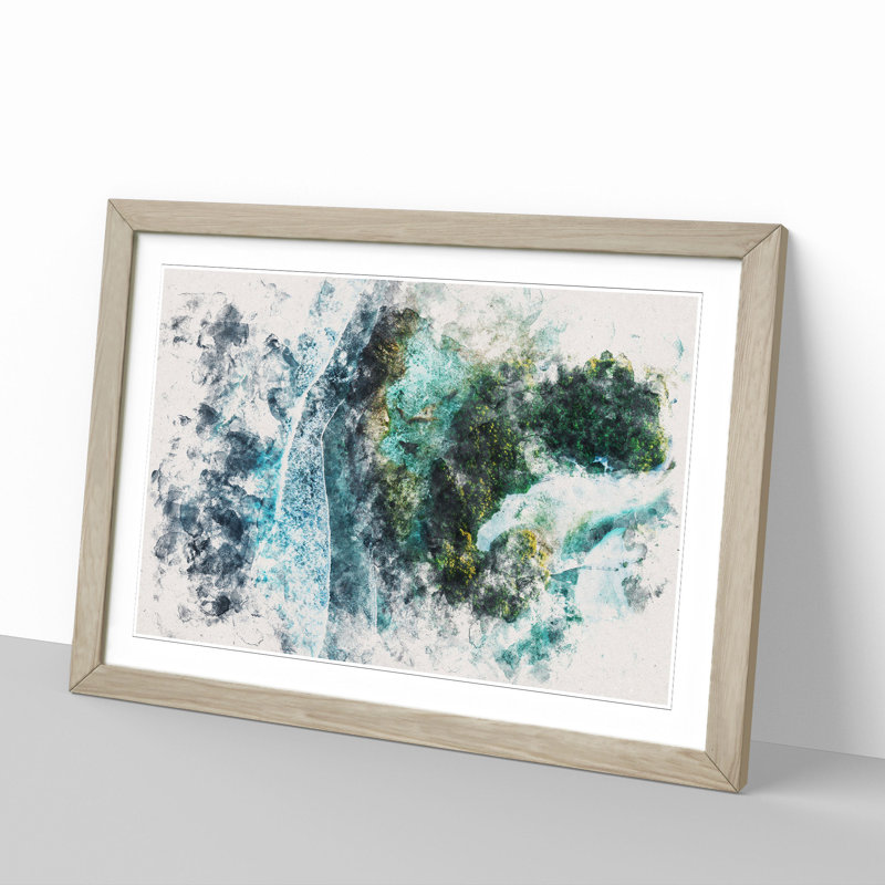 Kaafu Atoll in the Maldives - Picture Frame Graphic Art, Oak Framed, 36cm H x 48cm W x 2cm D