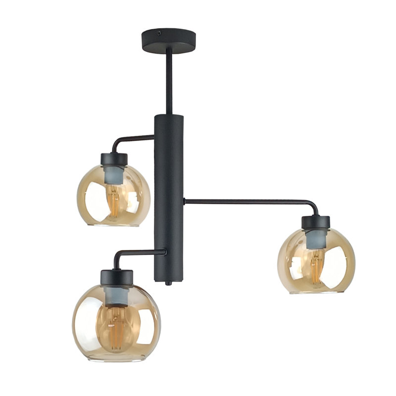 Araceliz Glass Semi Flush Mount, Smoky