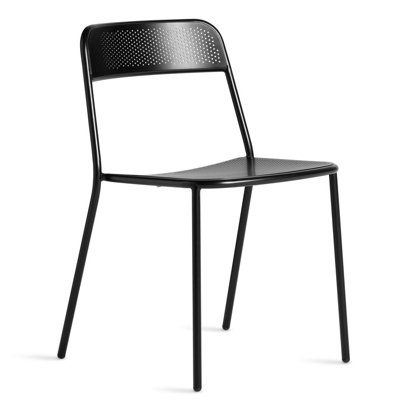 Trim Outdoor Dining Side Chair, Black