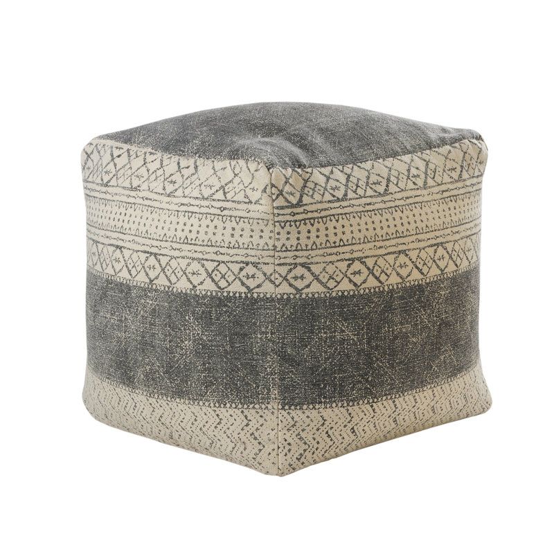 Latichia Modern Casual Distressed Upholstered Ottoman Pouf