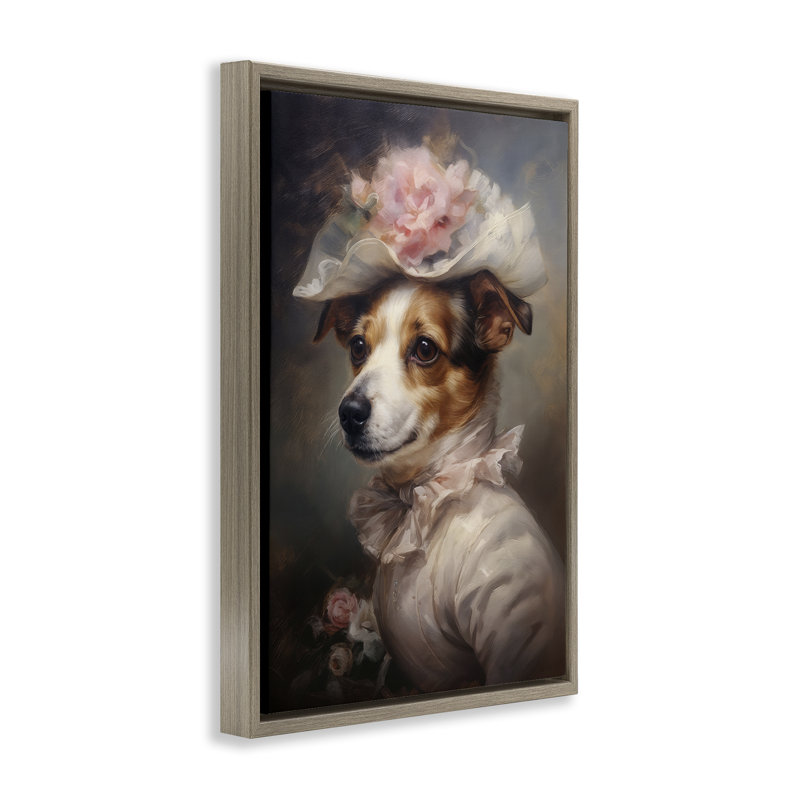 Cadre flottant Jack Russel Terrier, Cadre flottant orme Montalcino, H 25 po x l 17 po