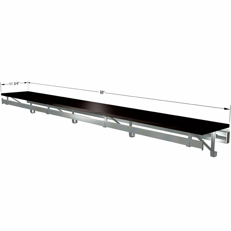 Système de rangement à tablette simple, Espresso, H 8,5 po x l 88 po x P 11,75 po