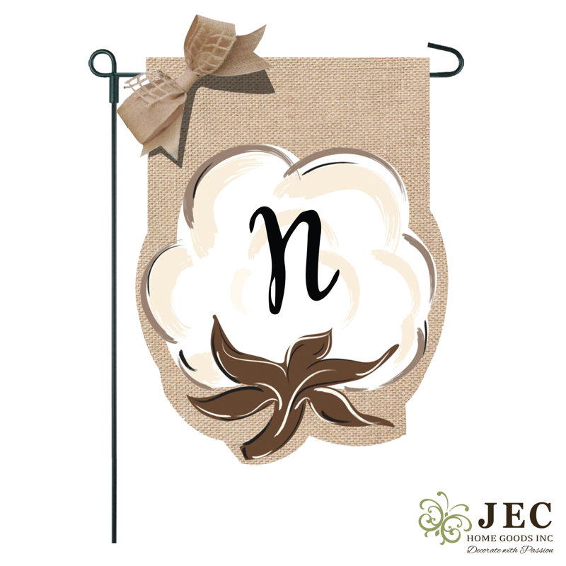 Drapeau de jardin en coton 2 côtés 1 pi 6 po x 1 pi, N
