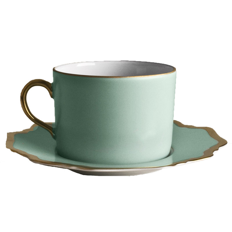 Annas Palette Porcelain Saucer, Aqua Green