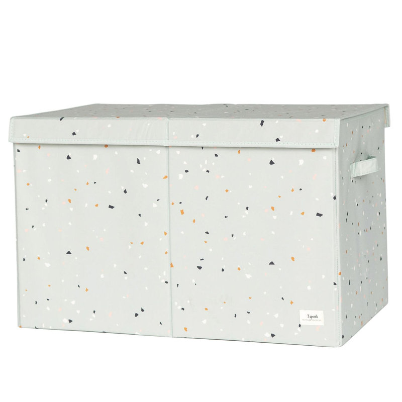 3 Sprouts - Recycled Fabric Storage Chest with Lid - Terrazzo, Green