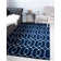 Glam Navy Blue Silver Area Rug
