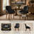 Set of 2 Modern Swivel Dining Chairs, Faux Leather Upholstered Armchairs with 360° Swivel, Solid Wood Legs, 330 lb Weight Capacity-1832355834
