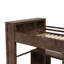 Grand lit mezzanine en bois avec garde-robe et bureau, tête de lit avec rangement et USB-133423108