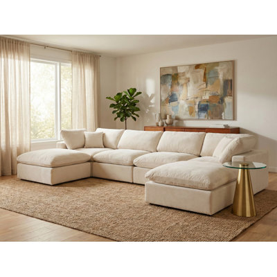 Islaen Velvet U-Shaped Sectional Reversible