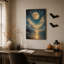 Art mural sur toile Glow Full Moon Over Golden Clouds and Ocean-288297327