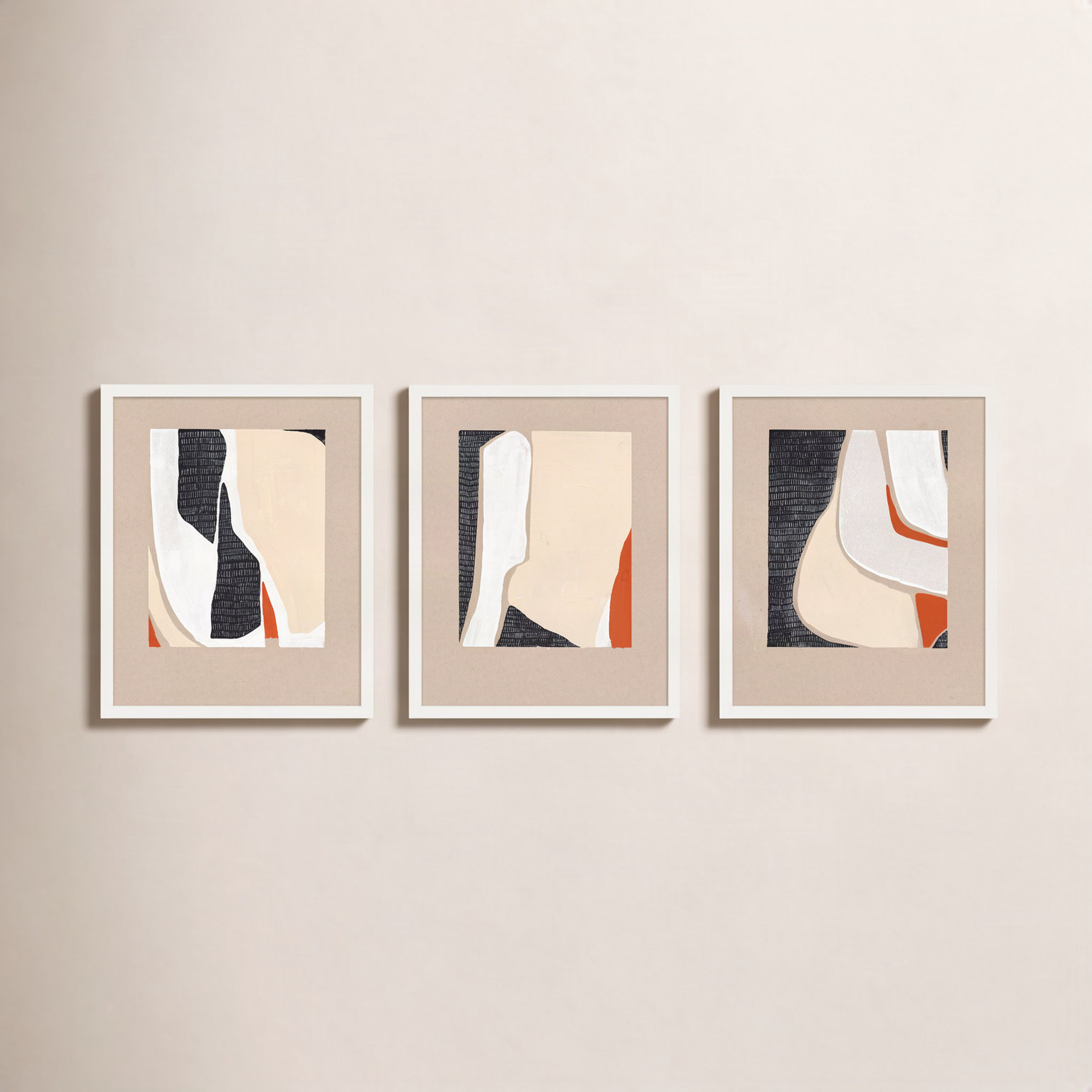 Ladner "Distant View" 3-Piece Print Set, White Framed, 20" H x 16" W
