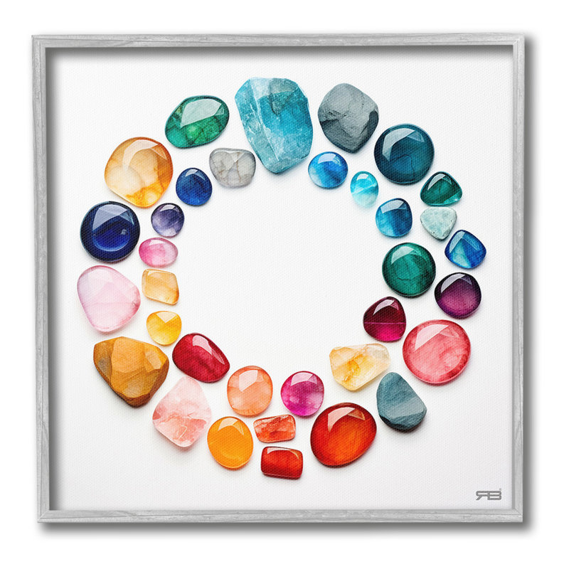 "Gradient Gemstones In Circle" par RB sur toile, H 17 po x l 17 po