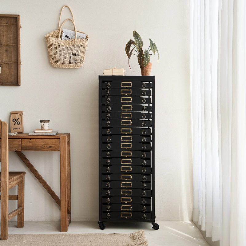 179cm Wide 9 -Drawer Mobile File Cabinet