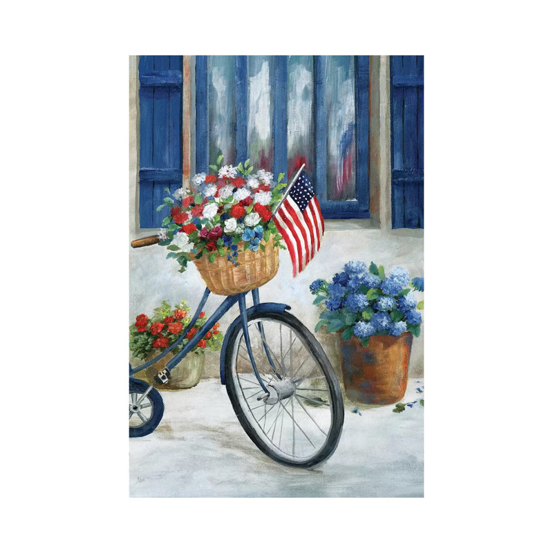 «Patriot Bike II» par Nan - impression, H 18 po x l 12 po x 1,5 po, Toile tendue