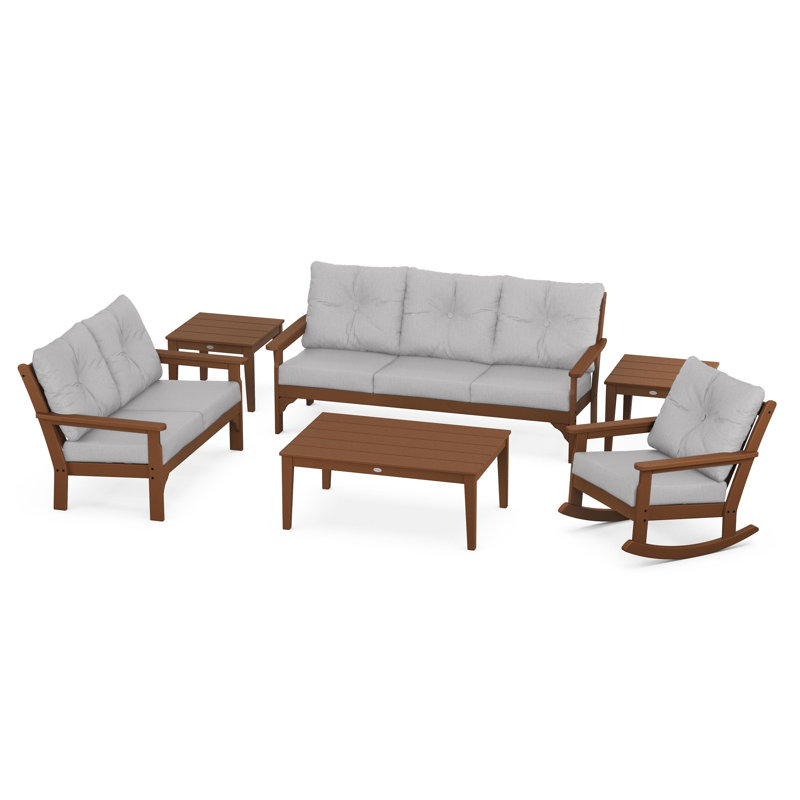 Vineyard 6-Piece Deep Seating Set, Granite, Teak