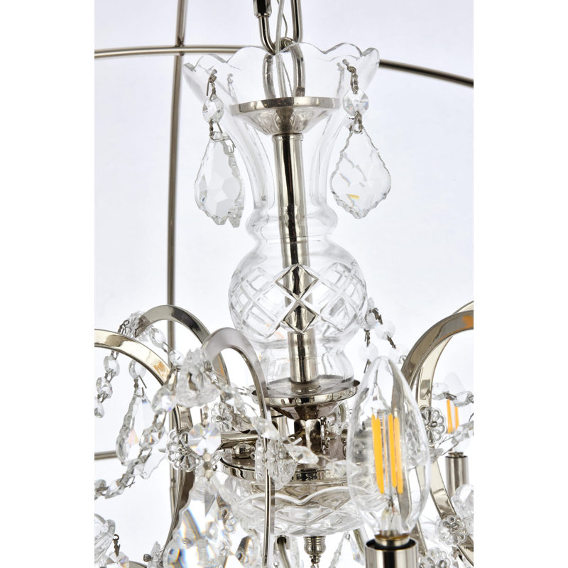 Geneva 18-Light Polished Nickel Crystal Globe Chandelier