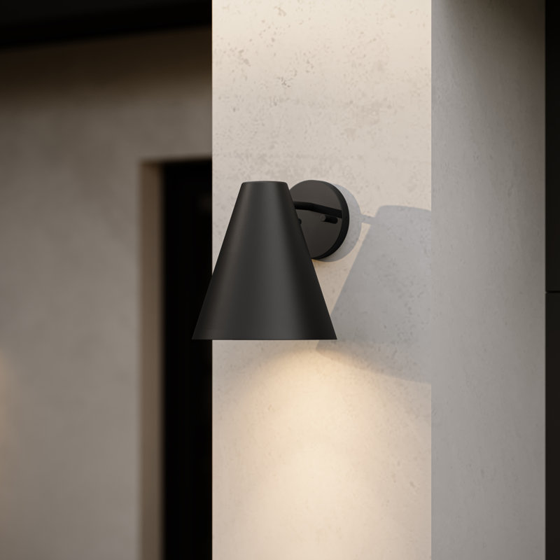 Grande applique murale d'extérieur noir mat 8,75 po Mik, Noir mat, 8.75"