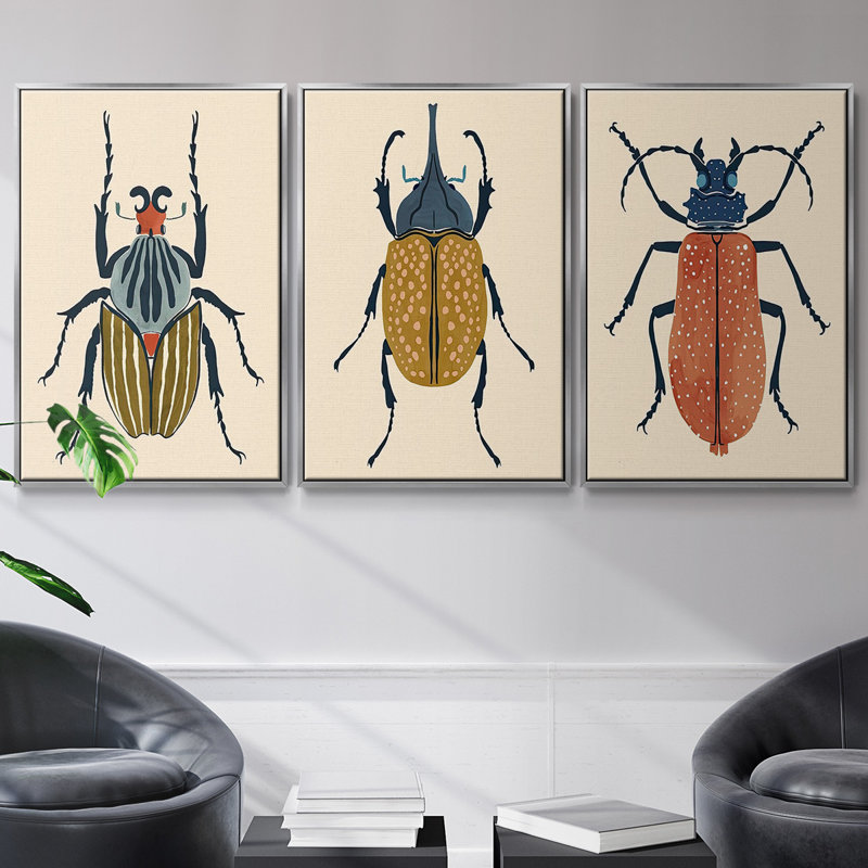 Collection Antique Coral VII - 3 pièces, reproduction d'art sur toile, H 40 po x l 78 po, Argent