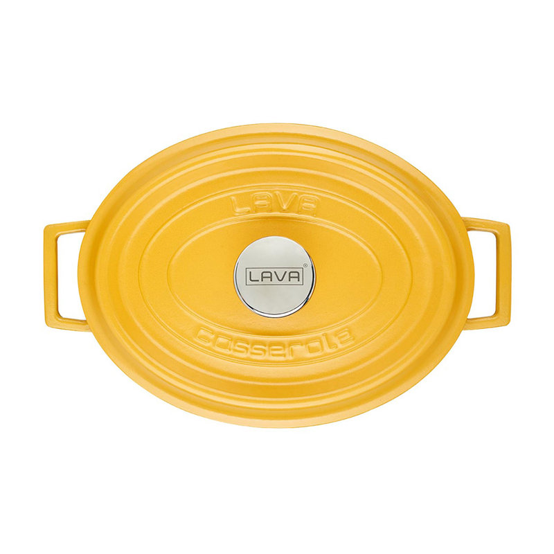 Casserole en fonte émaillée lave 5 pte Oval Spring Series avec couvercle tendance, Jaune