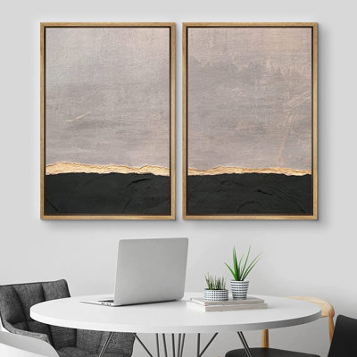 Ensemble de 2 peintures encadrées sur toile