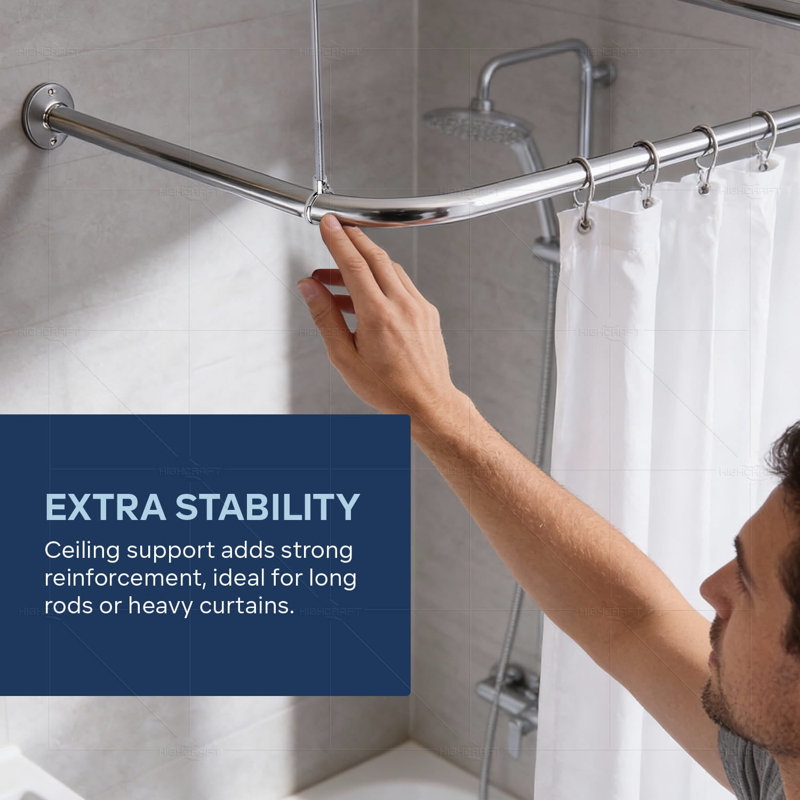 Ensemble de fixation pour tringle de rideau de douche de type L et U