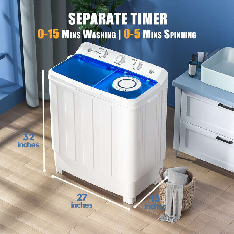 Auertech Portable Washer And Spinner in White