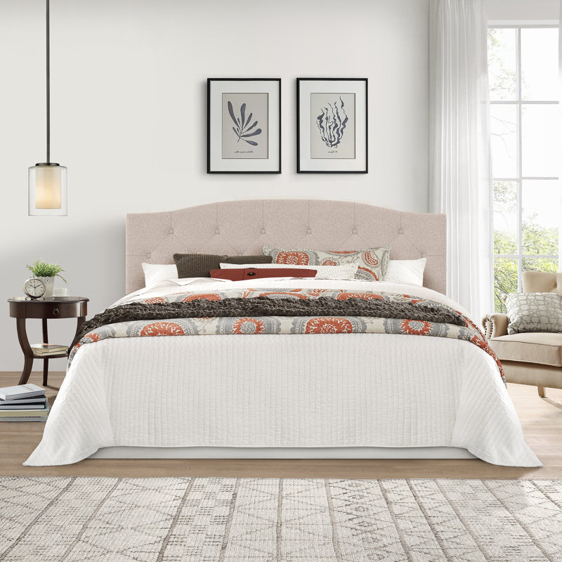 Tête de lit double capitonnée et ajustable Aveen, Très grand, Beige