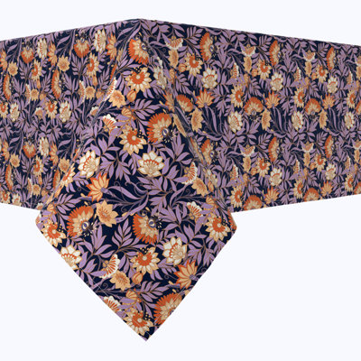 Rectangular Tablecloth, 100% Cotton, Floral 39