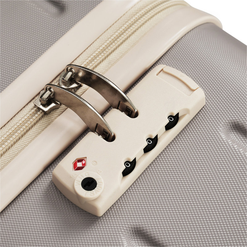 Ensemble de valises de voyage en ABS de qualité supérieure, ensemble de valises à verrou TSA 3 pièces avec des tailles de 20, 24 et 28 pouces avec roues pivotantes à 360 °, brun rosé