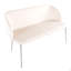 Banc en métal chromé et velours crème