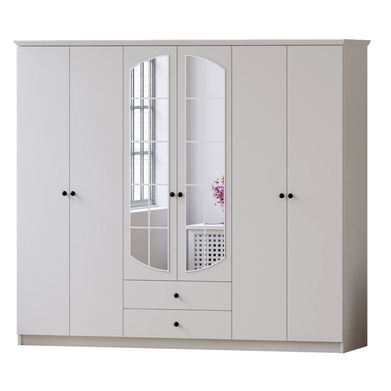 Anky 6 Door Manufactured Wood Wardrobe