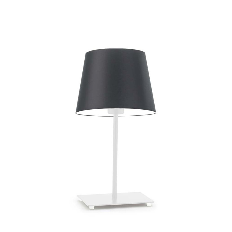 Asaun Metal Table Lamp, Black, White