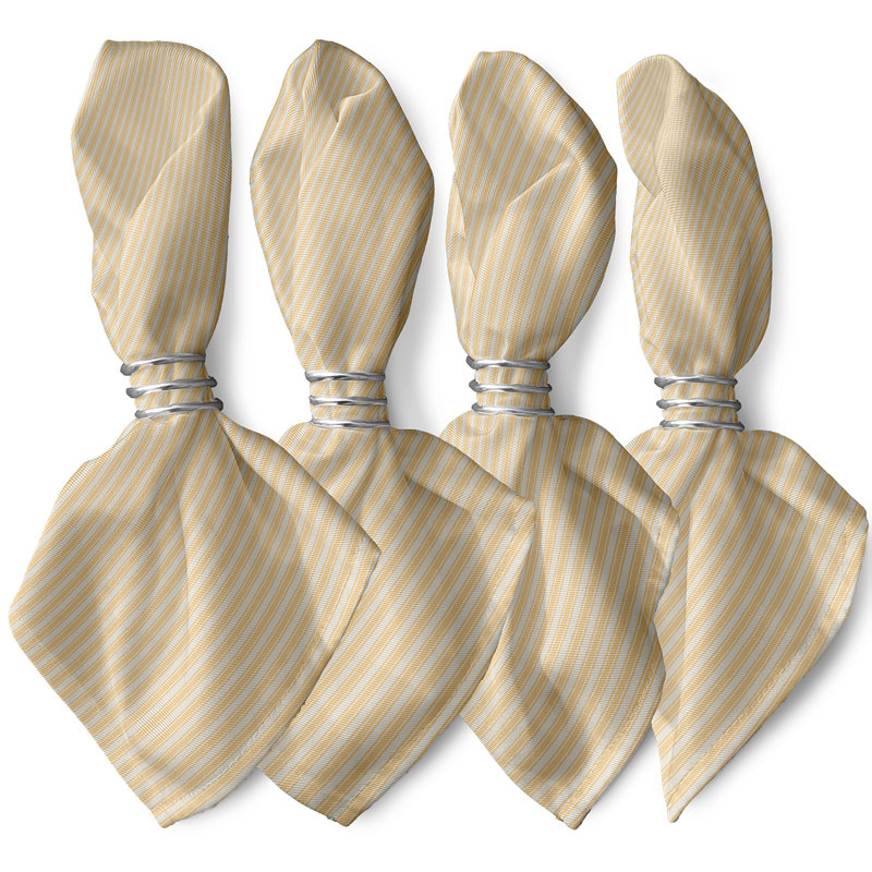 Laymon Polyester Striped Square Napkin, Rust