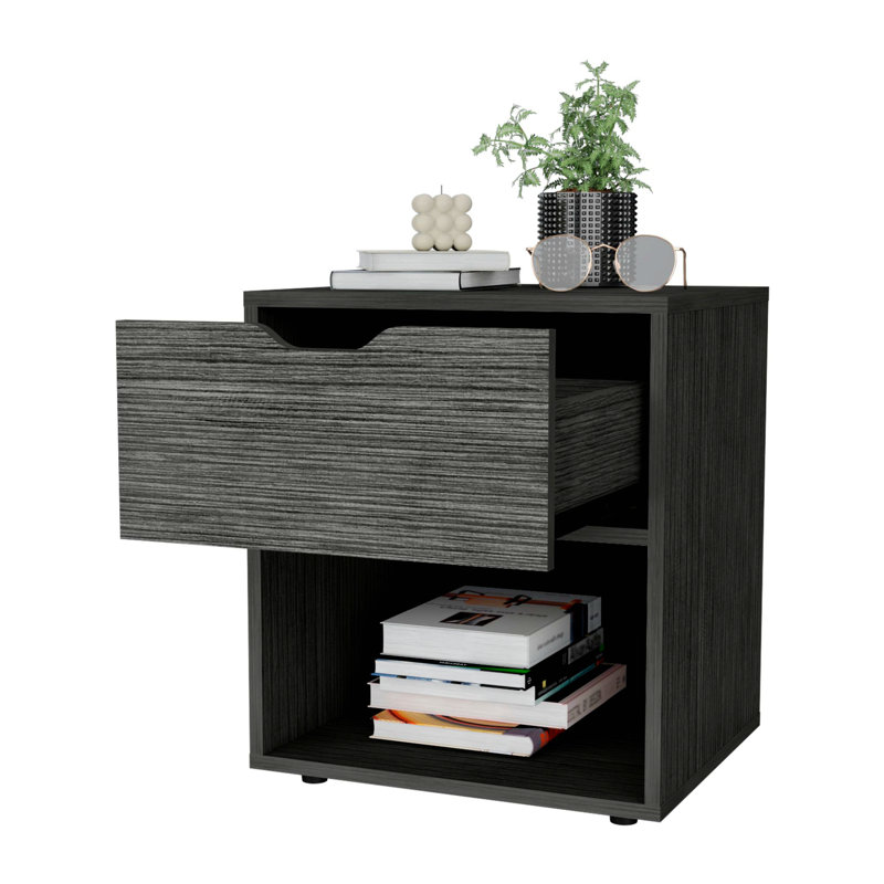 Table de chevet Ocelia, Gris clair