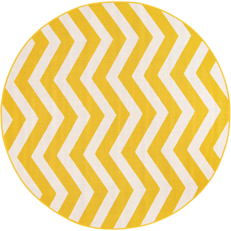 Chevron Indoor / Outdoor Rug, Round 7'1"