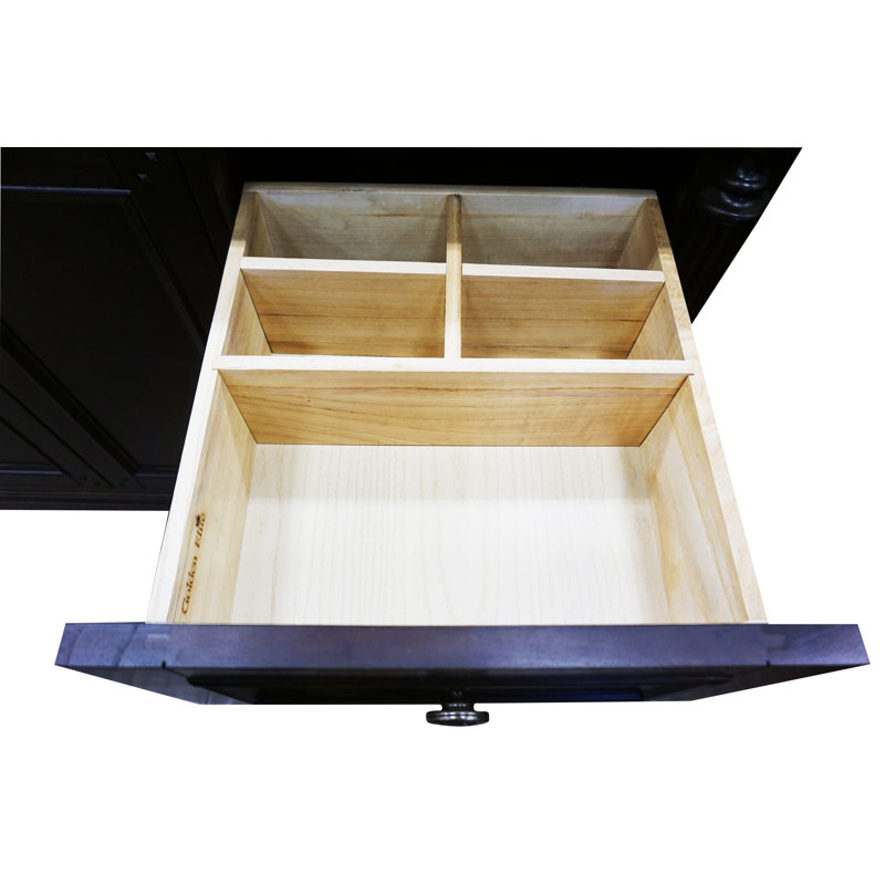 Ensemble de meuble-lavabo simple 60 "60", Granite noir de Shanxi