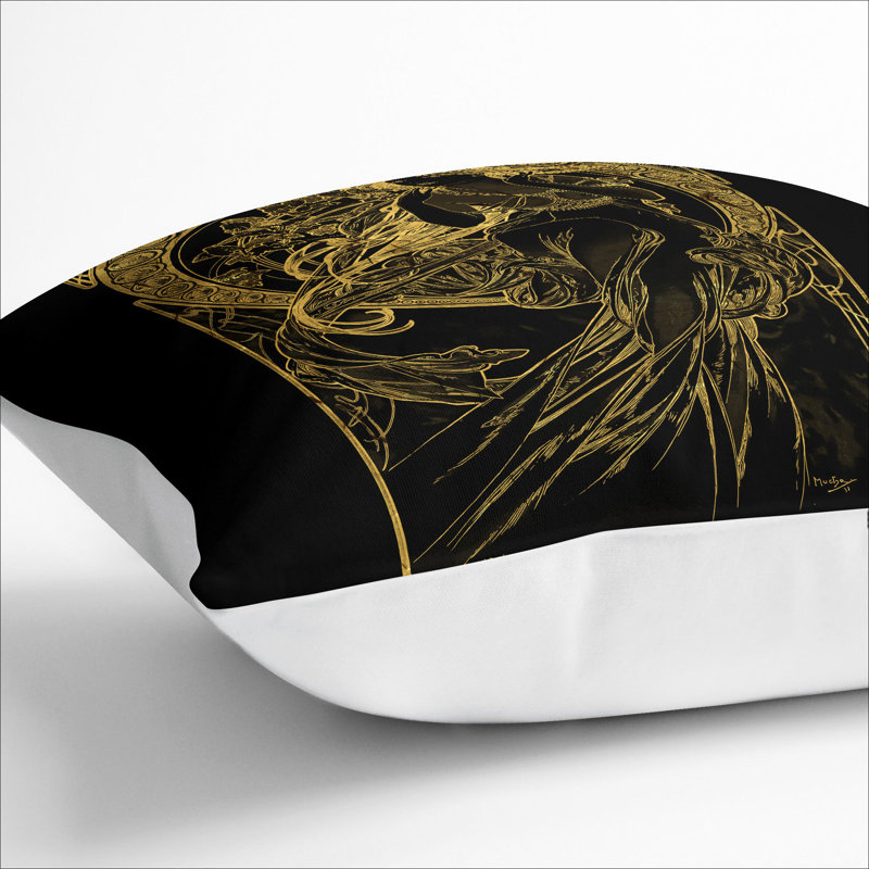 Golden Lady Square Throw Cushion, White, 40cm H x 40cm W x 15cm D