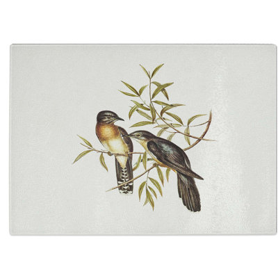 Tempered Glass Brush Cuckoos Chopping Board