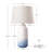 26.2" Coastal-Inspired Ceramic Table Lamp with Hand-Painted Stripes & Linen Shade