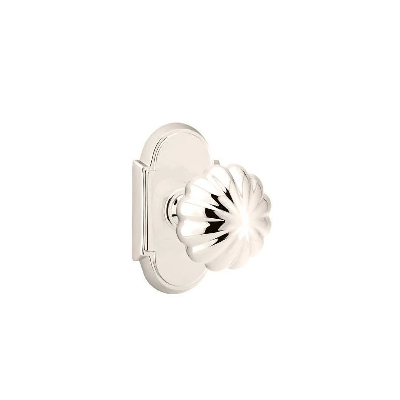 Ensemble de mortaise intérieure Emtek Passage avec rosette et bouton # 8 (droite), Nickel poli