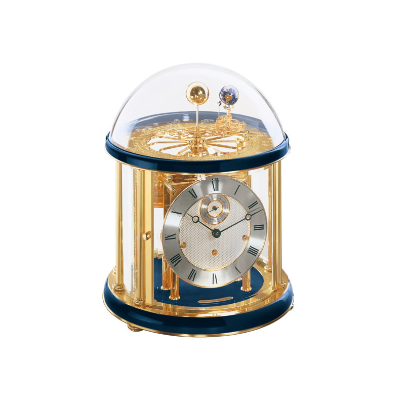 Roman Numeral Tabletop Clock, Gold/Blue