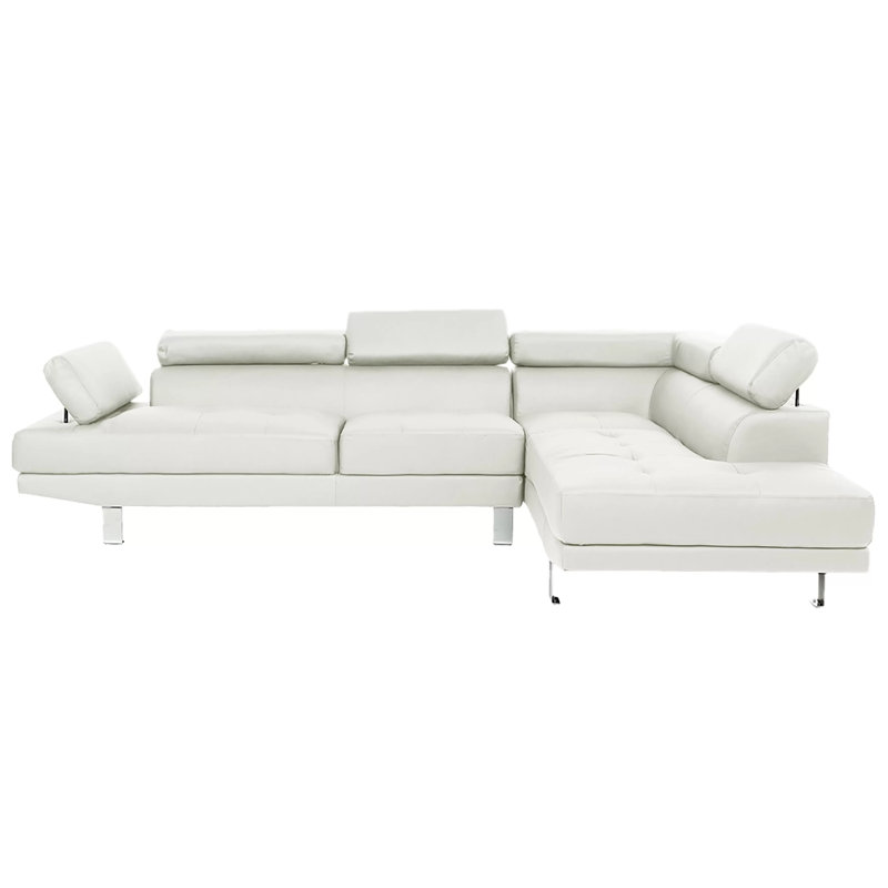 Canapé modulaire faisant face à la droite de 105 po de largeur, Similicuir blanc