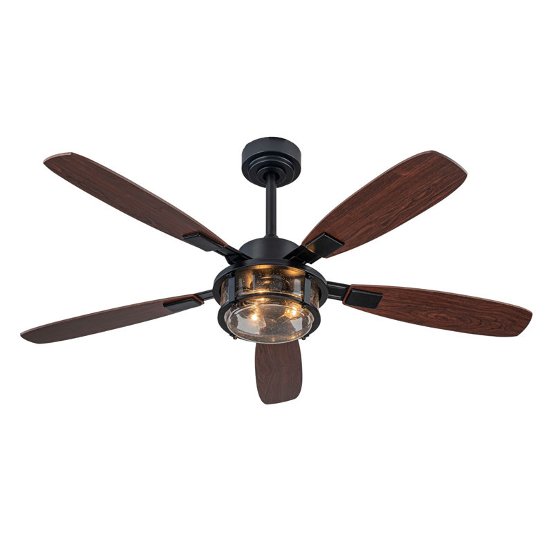 Ventilateur de plafond rustique avec lumière et télécommande