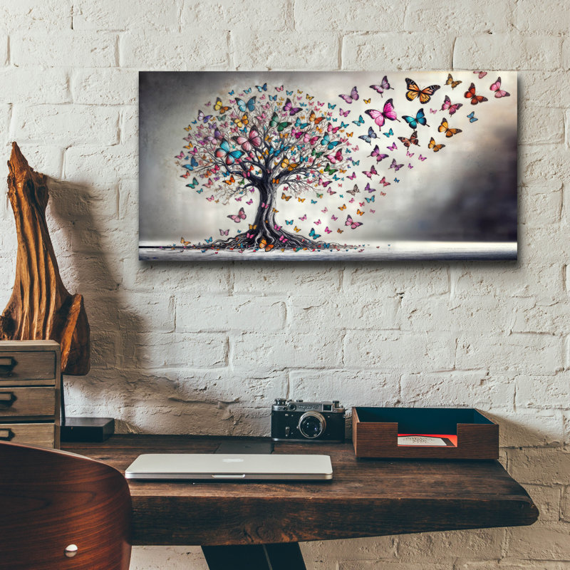 «Arbre de vol» par Rey Klimt, art mural acrylique, H 12 po x l 24 po