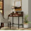 Rustic Brown 31 Inch Wide Desk with Cast Iron Frame and Storage Drawers