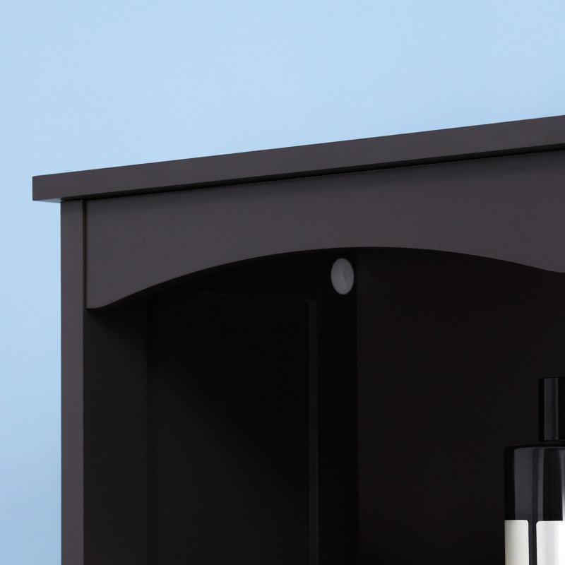 Armoire de salle de bain - 3 tablettes et tiroir brun