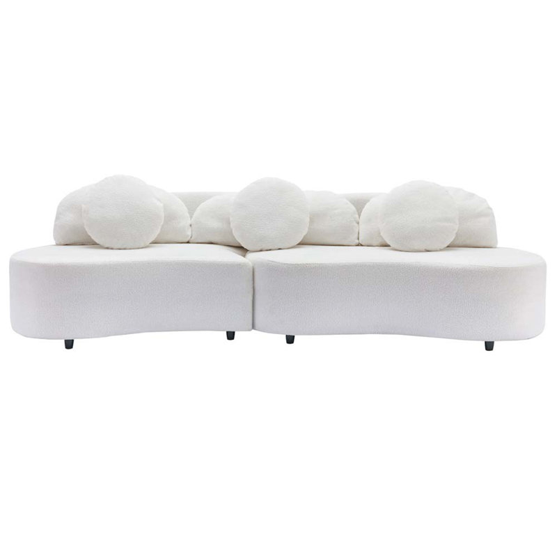 Velvet Sectional Symmetrical, Beige Velvet